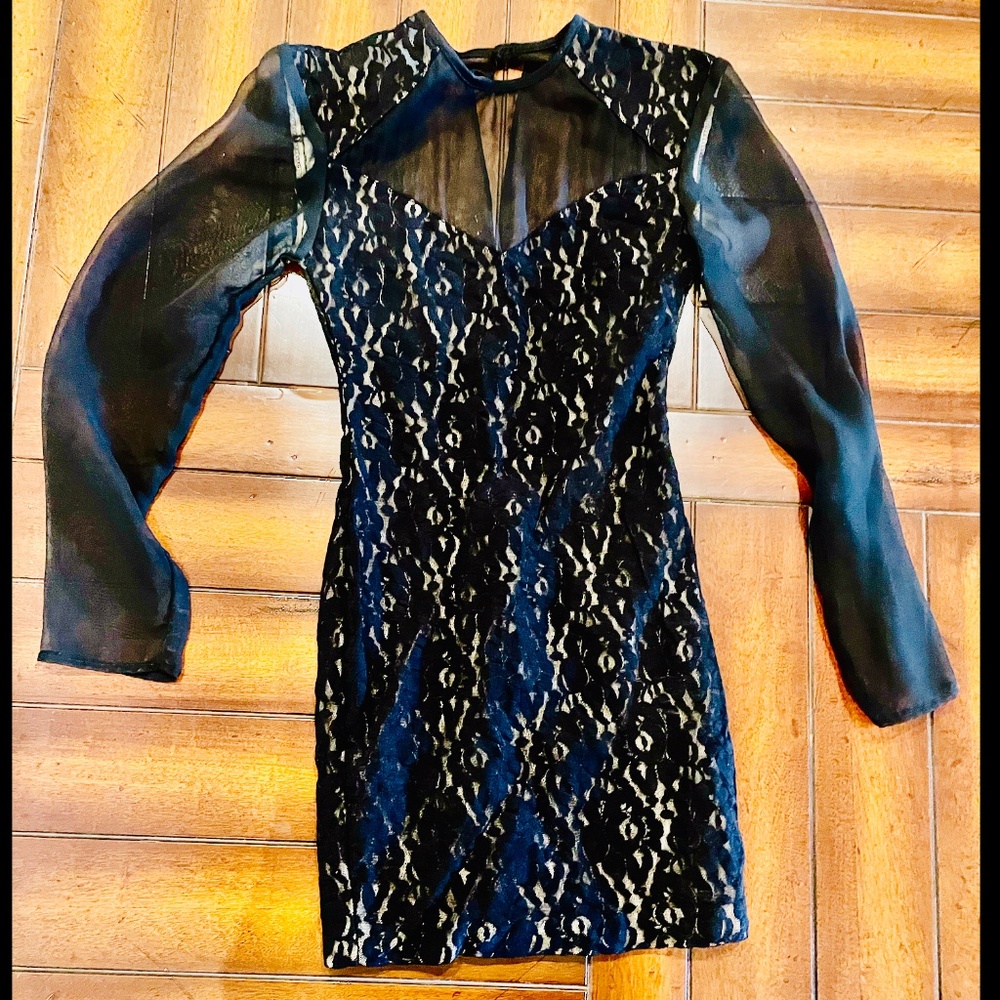 New Sexy extra stretch black lace mini size small